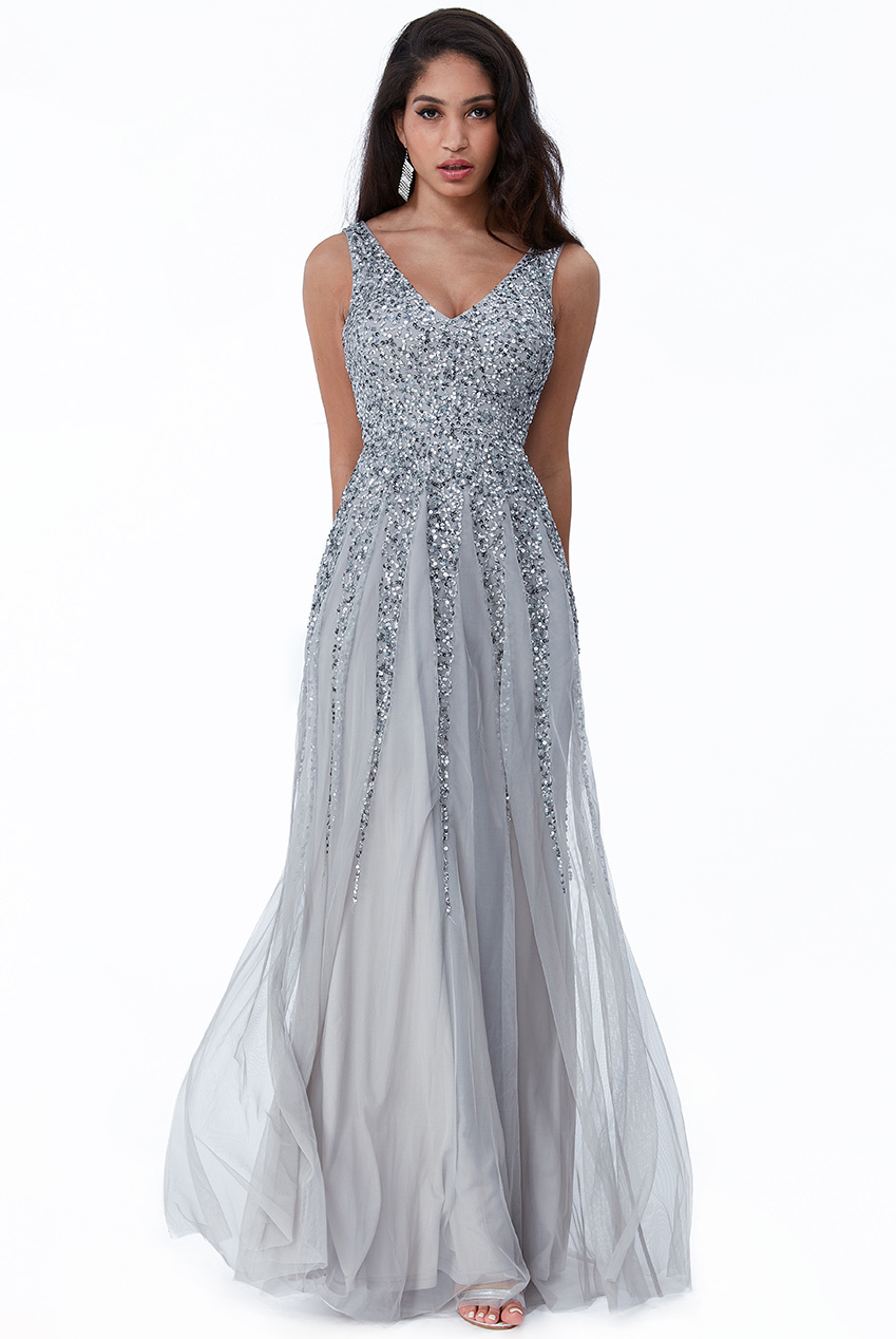 Ever-Pretty Dames Lange Pailletten Chiffon Pleats ON Neck A Line Empire Taille Driekwart Mouwen Formele Avondjurken Zwart 46 Ever-Pretty Dames Lange Pailletten Chiffon Pleats ON Neck A Line Empire Taille Driekwart Mouwen Formele Avondjurken Zwart 46